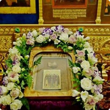 Икона преподобных Отцов из обители прп. Саввы Освященного с частицами свв. мощей